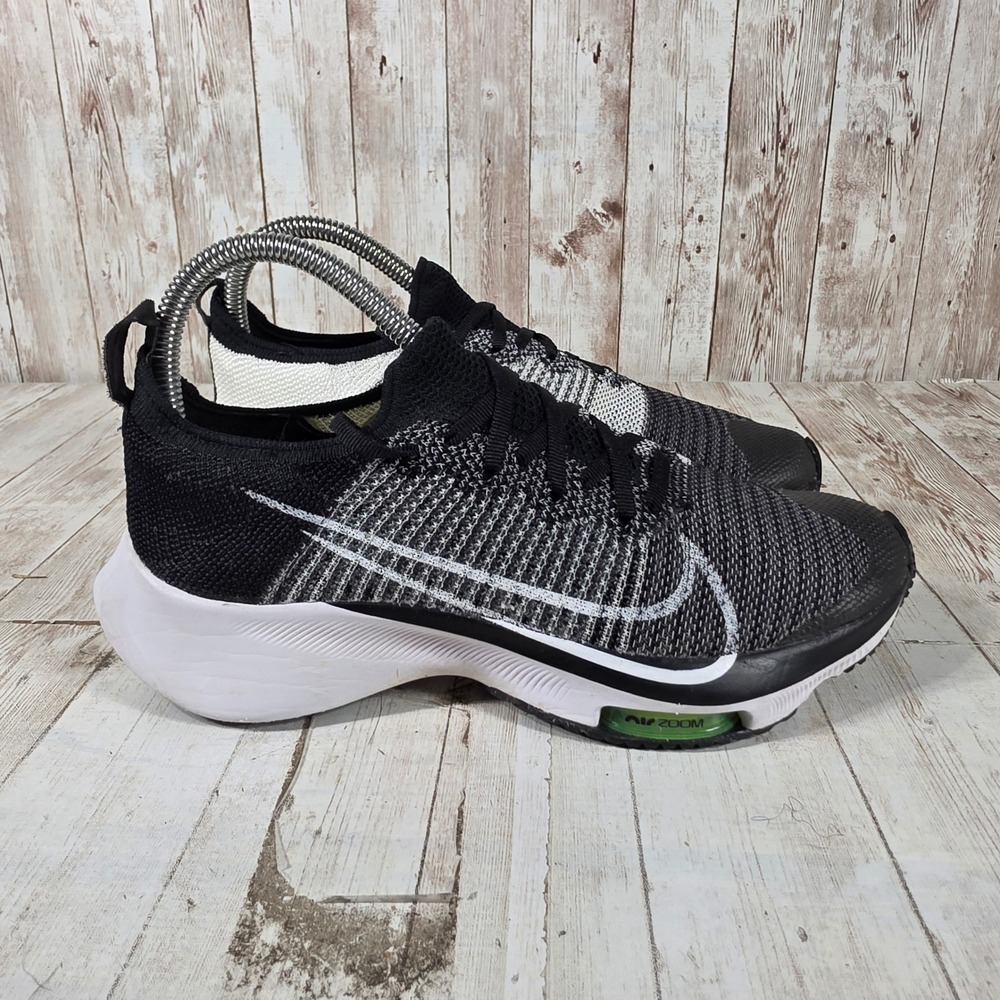 Nike Air Zoom Tempo NEXT% Flyknit Black White Shoes CJ2102-001‎ Womens 6.5